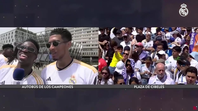 تفاعل فينيسيوس وبيلينغهام خلال احتفالات ريال مدريد باللقب: البرازيلي يشيد بزميله ويؤكد على الطاقة للفوز بدوري الأبطال