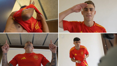 Los jugadores de la seleccin ya lucen la nueva 'Roja' para la Euro 2024