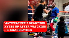 Floyd Mayweather's grandson hypes up after watching grandfather's masterclass