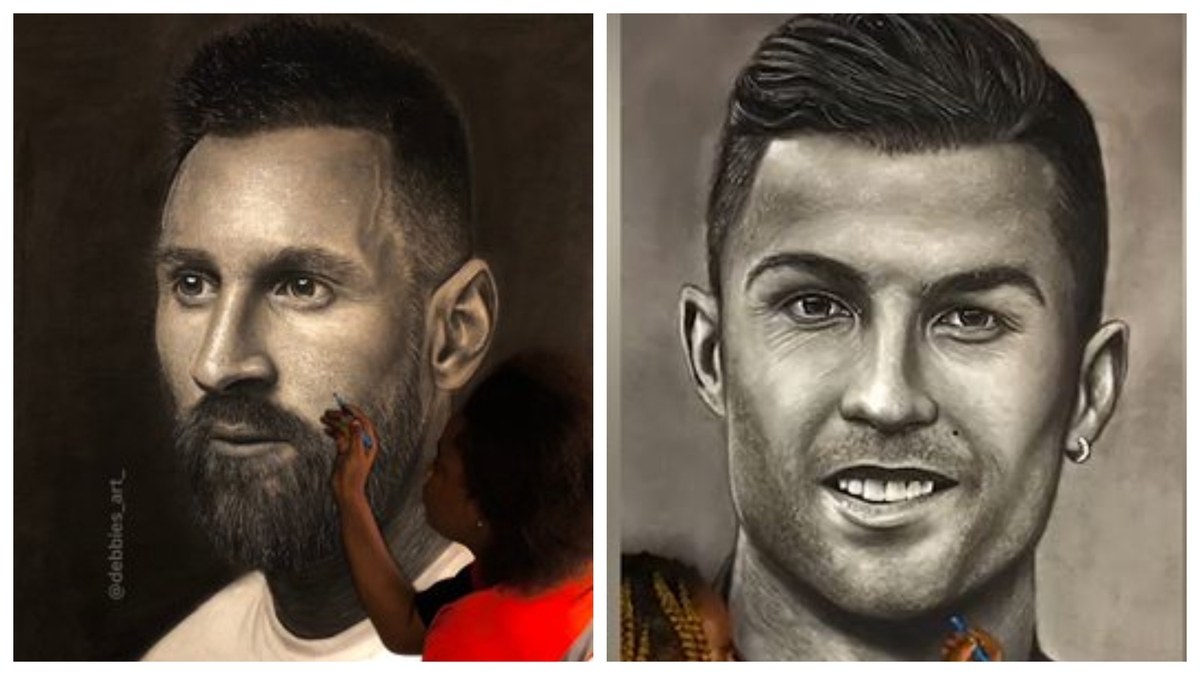 Messi vs Ronaldo Drawing by Yatin Bhasin | Saatchi Art