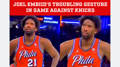 Joel Embiid's mysterious gesture raises eyebrows in Sixers vs. Knicks matchup