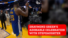 Draymond Green's awesome celebration with stepdaughter Olive after Warriors victory