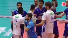 Un jugador pega un puñetazo a otro en la Superliga de Voleibol de Brasil. Acaba expulsado.
