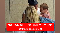 Rafael Nadal cradles his baby son in his arms, kisses him in adorable fashion at Madrid Open