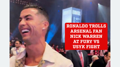 Ronaldo trolls Arsenal fan Frank Warren at Fury vs Usyk fight