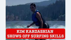 Kim Kardashian shows off surfing skills 