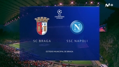SC Braga (1) - Nápoles (2): resumen, resultado y goles del partido de Champions League