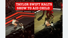 Taylor Swift stops her show to help a child who slipped past security at Real Madrid's stadium