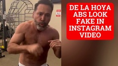 Oscar de la Hoya shirtless shadowboxing makes fans think his abs are fake