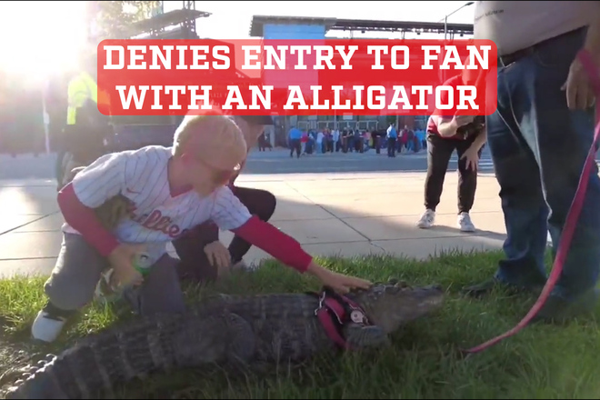 Fan who tried to bring emotional support alligator denied entry into  Phillies game