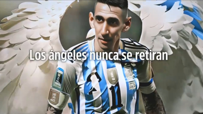 La AFA despide a Di María con un precioso vídeo: "Los ángeles nunca se retiran"