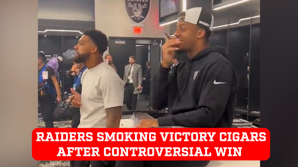 Maxx Crosby smoking a backwood during a post-game interview after the , Maxx Crosby