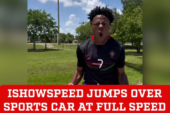 iShowSpeed proves he can leap like Cristiano Ronaldo and jumps over