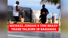 Tom Brady & Michael Jordan trash talking in basketball game in The Bahamas