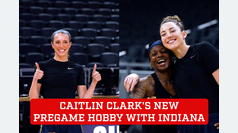 Caitlin Clark turns photographer during her Fever pregame warm-ups