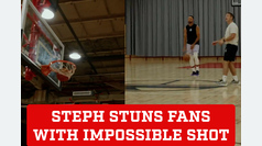 Stephen Curry stuns fans with impossible half-court shot 