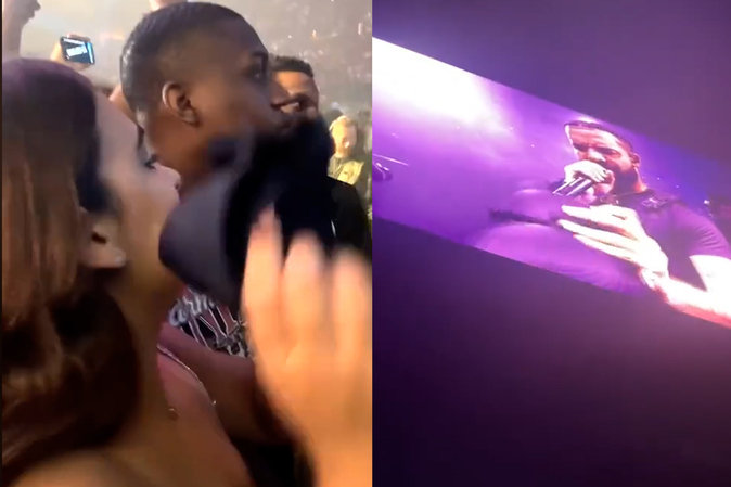 The girl who threw her bra at #Drake on stage is now officially
