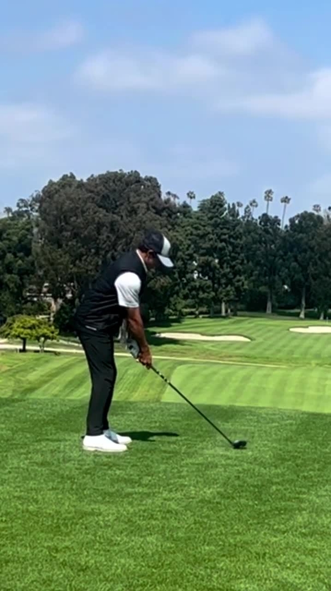 Tiger Woods' son Charlie impresses US Open fans with swing and feline look