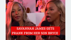 Savannah James gets blindsided by son Bryce's prank on her podcast