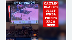 Caitlin Clark's first WNBA points from deep