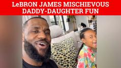 LeBron James enjoys breaking the family rules to have fun day with daughter Zhuri