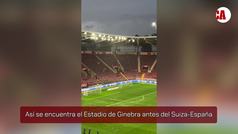 La previa del Suiza-Espaa: lluvia en el Estadio de Ginebra