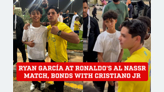 Ryan Garcia attends Ronaldo's Al Nassr match in Saudi Arabia and hangs out with Cristiano Jr