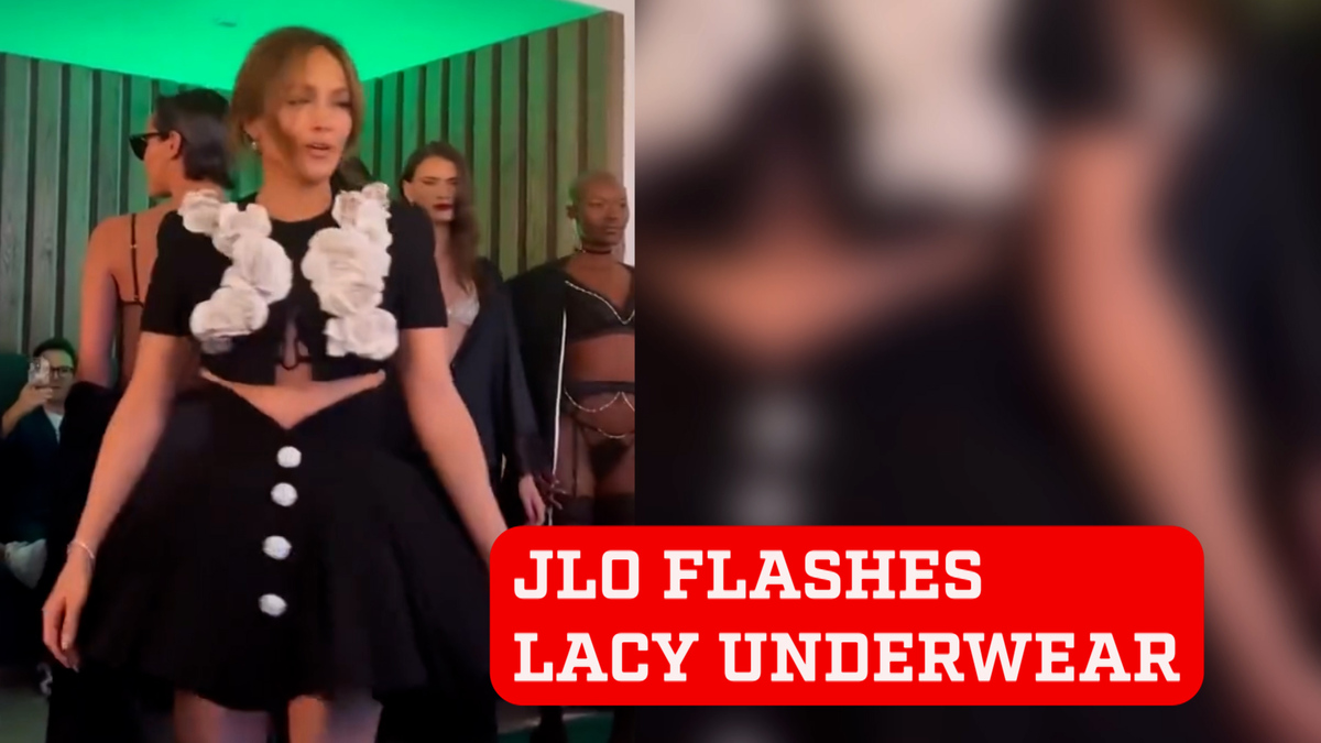 Jennifer Lopez sends fans wild after flashing her underwear during fashion show