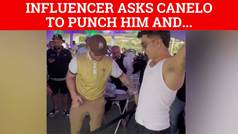 Influencer asks Canelo to hit him with a punch and Canelo obliges!