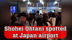 Watch Shohei Ohtani try to go unnoticed as he was spotted at an airport in Japan