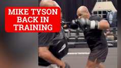 Mike Tyson back in training for Jake Paul fight throwing furious punches