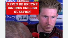 Kevin De Bruyne ignores an English reporter after Belgium's shocking defeat against Slovakia.