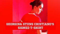 Georgina Rodriguez stuns in Cristiano Ronaldo-signed t-shirt on paris fashion week runway