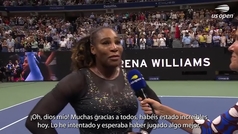 La emoción de Serena Williams a pie de pista: "Esto son lágrimas de alegría, creo, no lo sé..."