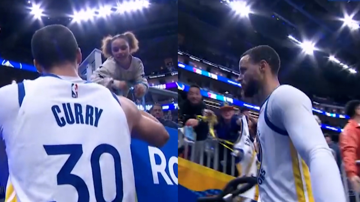 Stephen Curry shares awesome handshake with daughter Riley after impressive  win over Sixers | Marca