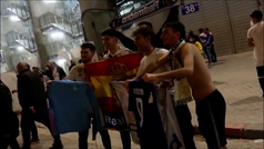 Los madridistas celebran su paso a la final de la Champions tras otra remontada de infarto