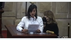 Regañan a la Ministra de Minas durante su discurso en el Congreso: "Perdón, no sabía"