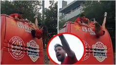 ¡Un jugador del Girona salva a una fotógrafa que se caiga del autobús!
